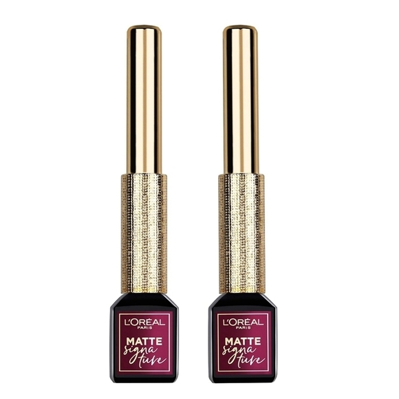 2 x L'Oreal Paris Makeup Matte Signature Liquid Dip Eyeliner BURGUNDY 730 NEW!